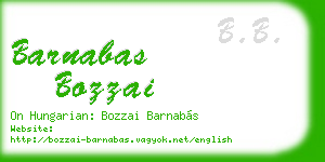 barnabas bozzai business card